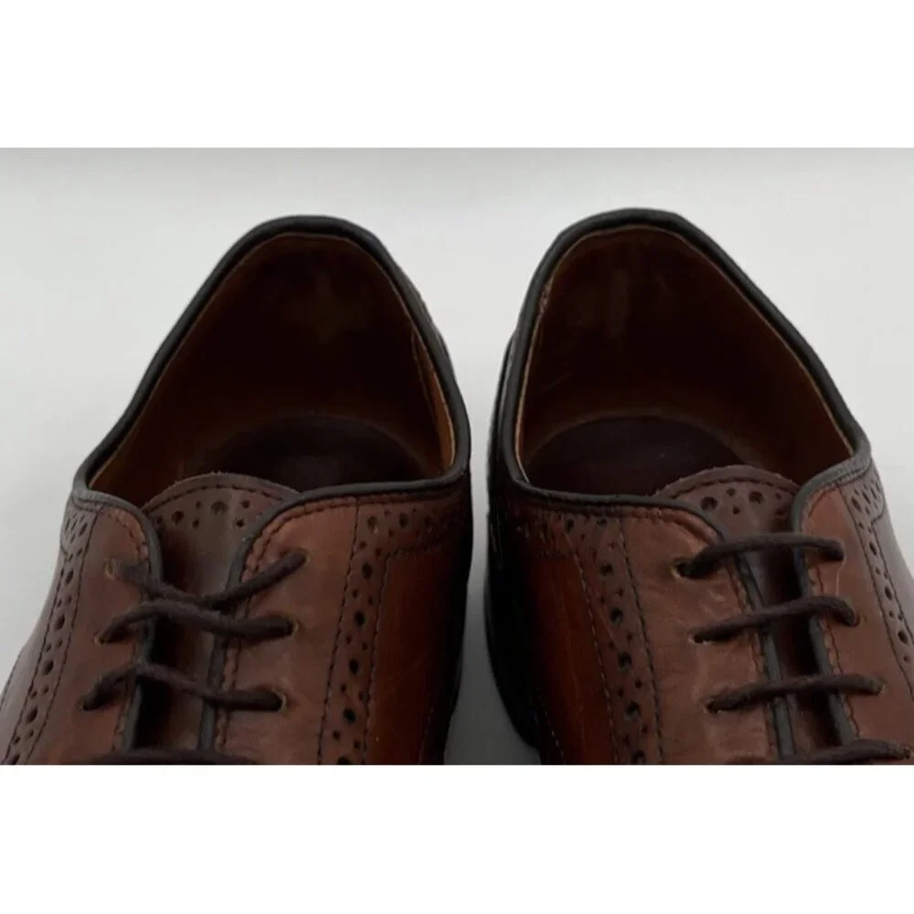 Allen Edmonds Madison Park Dark Walnut Brown Leather Wingtip Oxfords Size 9D